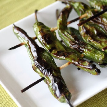 green chilies on skewers