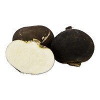 Black radishes, 2 whole & 1 halved