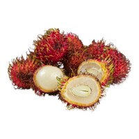 fresh rambutans, whole, halved or partly peeled