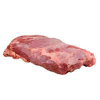 14 lb. raw grass-fed Angus beef whole chuck roll from New Zealand on a white background