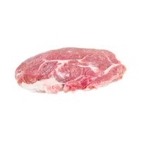 Raw grass-fed lamb chump on white background