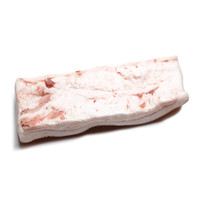 Rectangular white slab of raw Spanish Iberico pork back fat