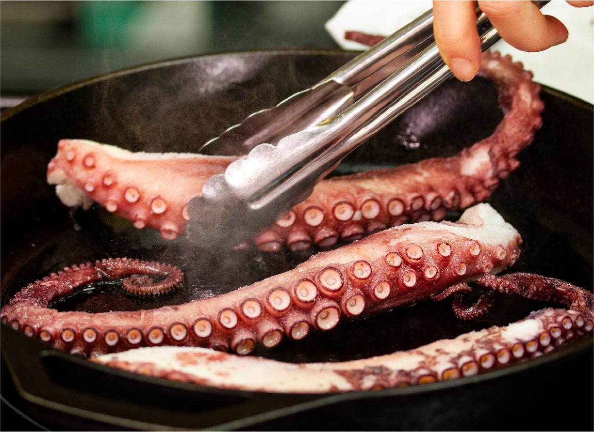 Searing Octopus Legs