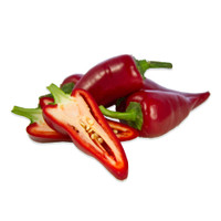 red Fresno peppers, whole & halved