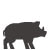 wild boar icon charcoal