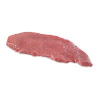 Raw grain-fed veal cutlet on white background