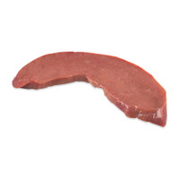 Raw slice of grain-fed veal liver
