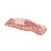 One raw grass-fed Angus beef bavette (sirloin flap meat) steak from New Zealand