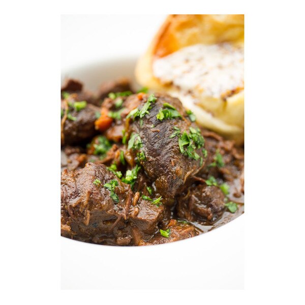 beef bourguignon with honey-mustard popovers, recipe