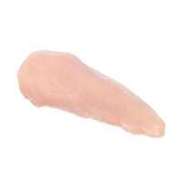 a single, raw, skinless, boneless chicken breast