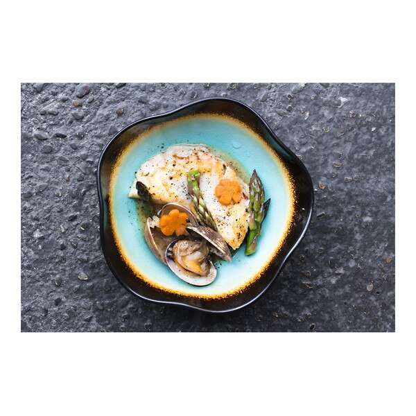 Halibut & clams with black pepper & vanilla butter, recipe