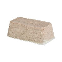 All Natural Pork Rillettes - a smooth, rectangular, gray brick of pureed meat