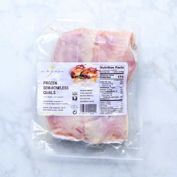 Packaged semi-boneless quail