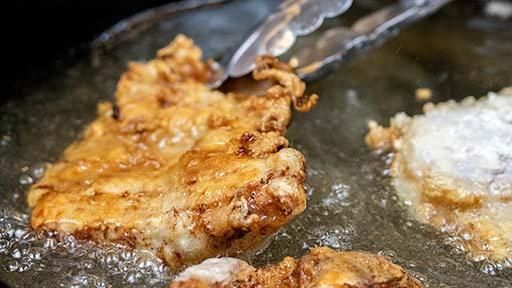 rabbit frying in pan