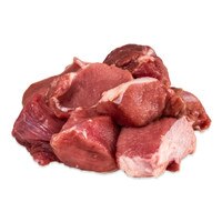 Chunks of raw wild boar stew meat